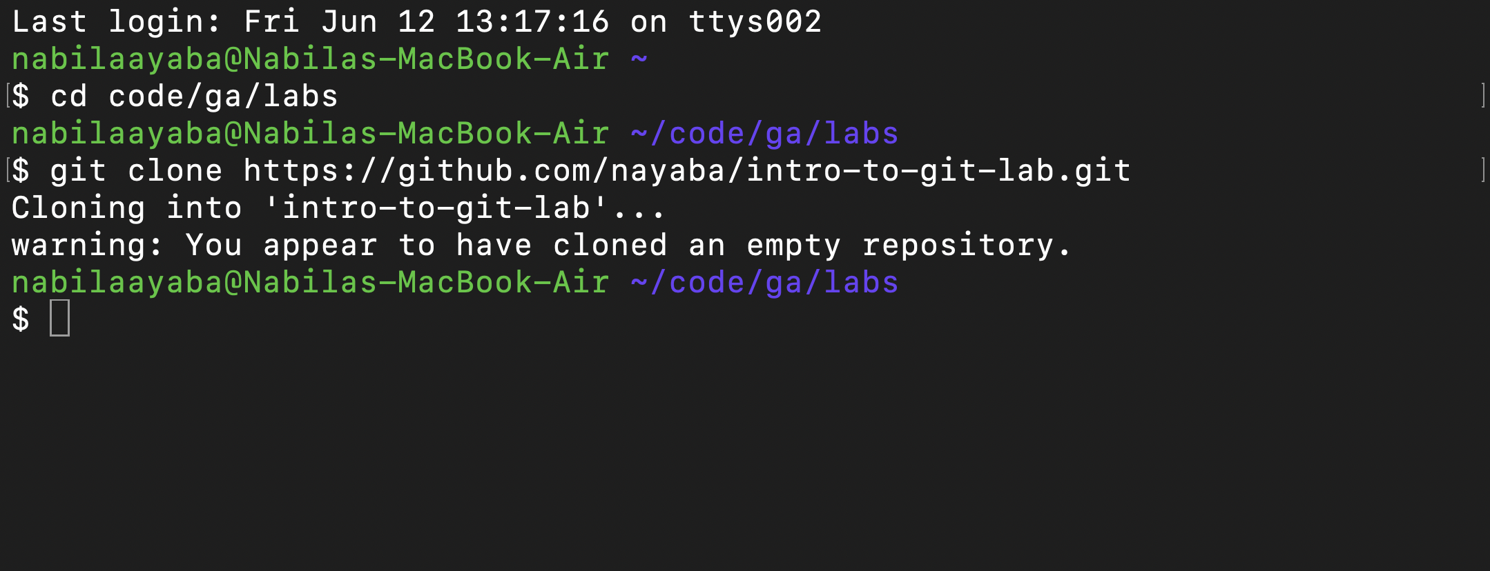 Intro to Git and GitHub Lab