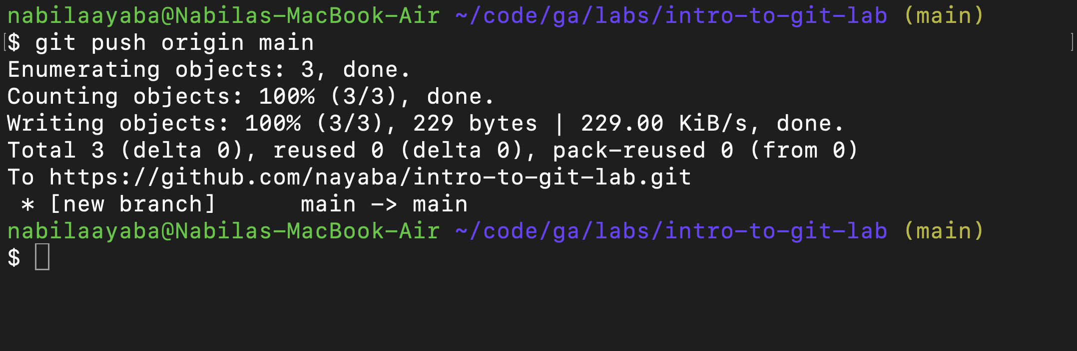 Intro to Git and GitHub Lab