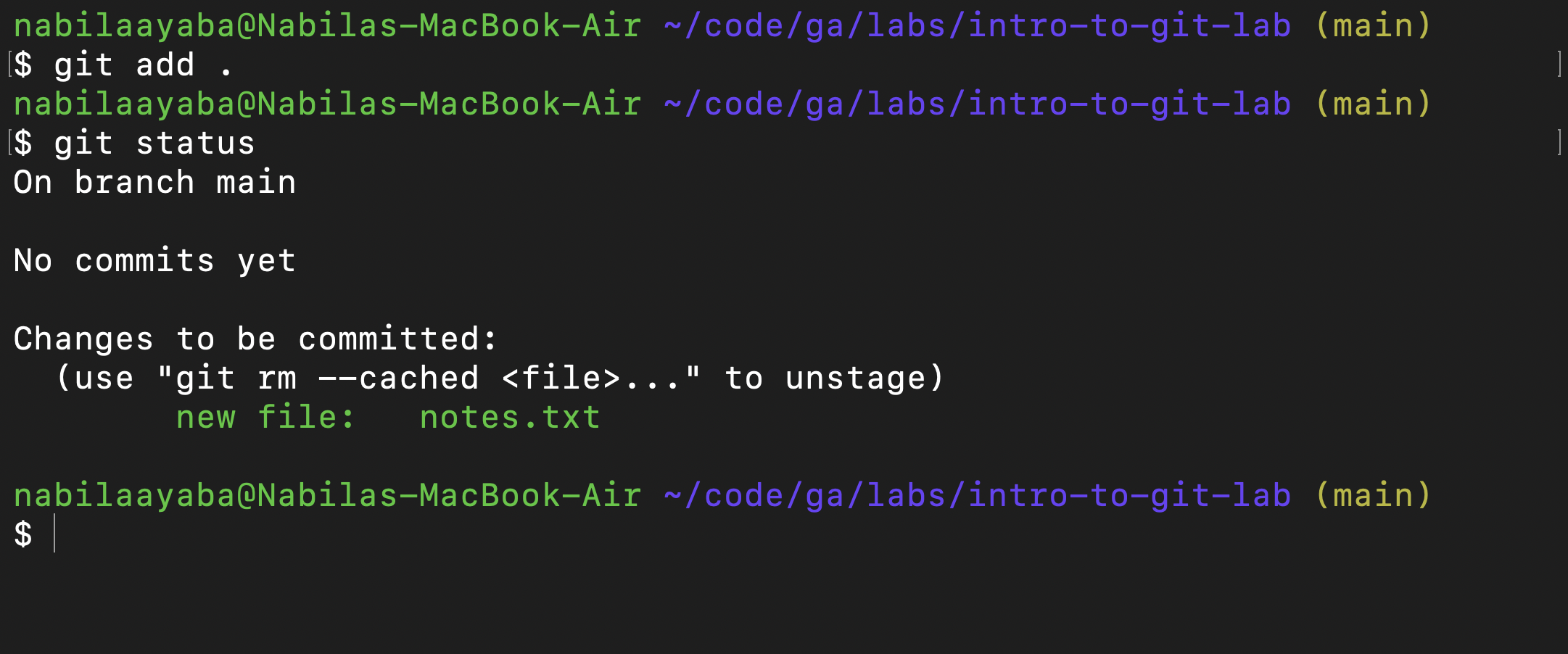 Intro to Git and GitHub Lab
