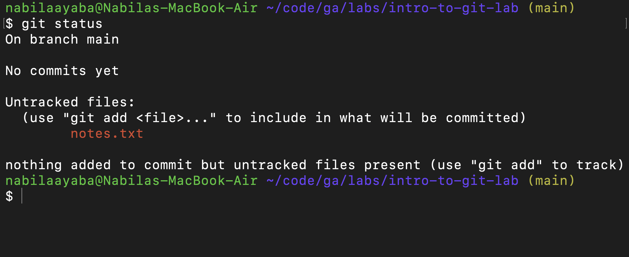 Intro to Git and GitHub Lab
